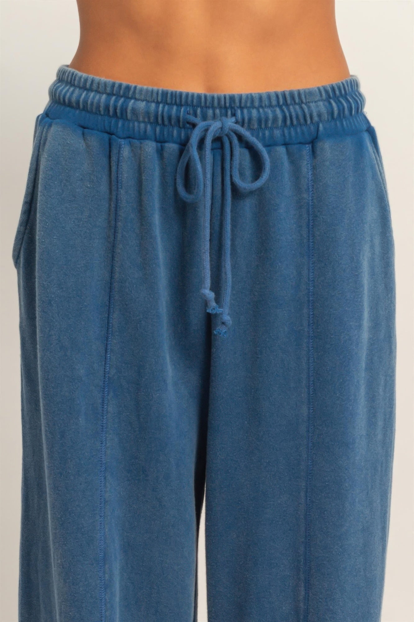 Hyfve Acid Wash French Terry Wide-leg Pants view 14 (bottom)