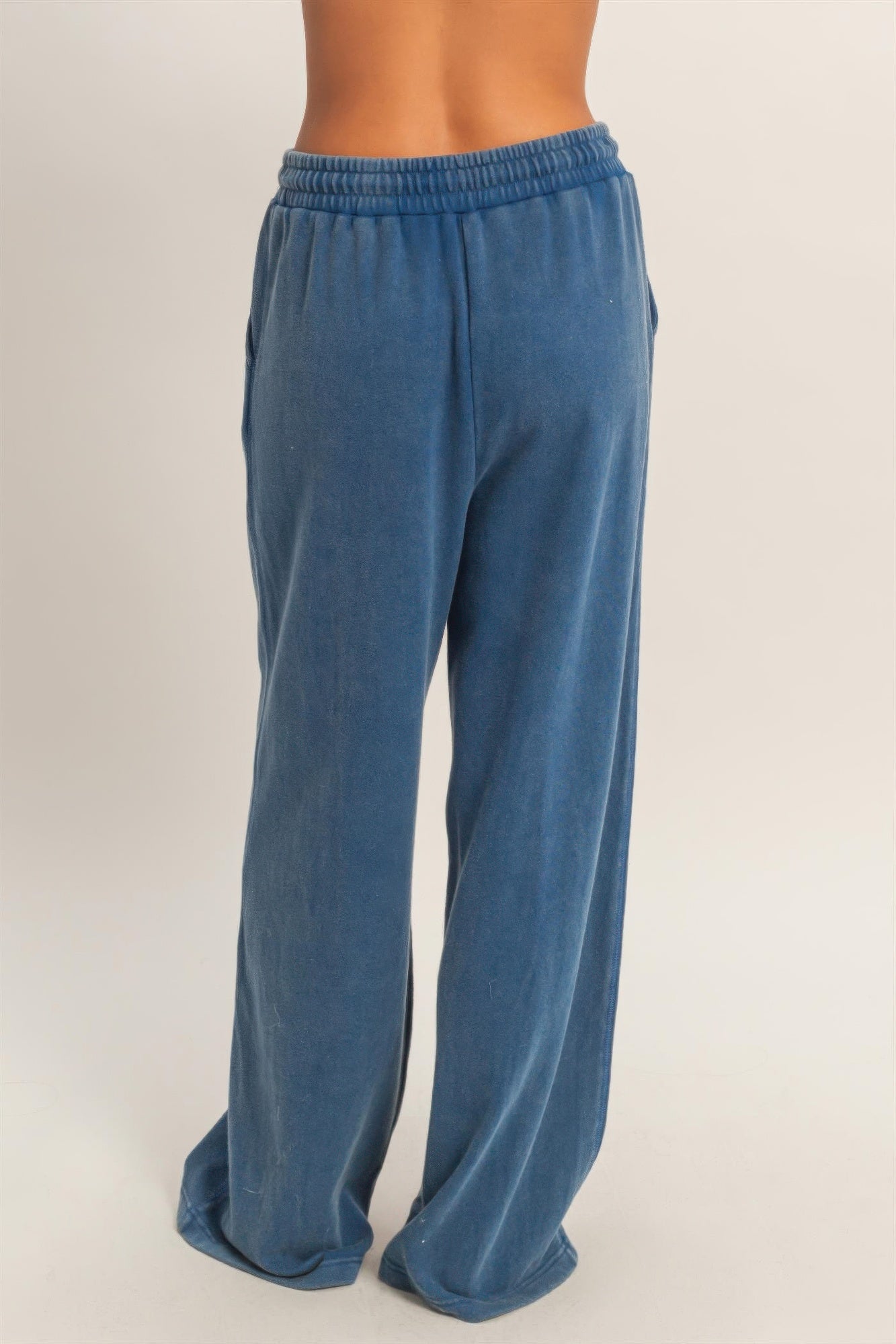 Hyfve Acid Wash French Terry Wide-leg Pants view 15 (bottom)