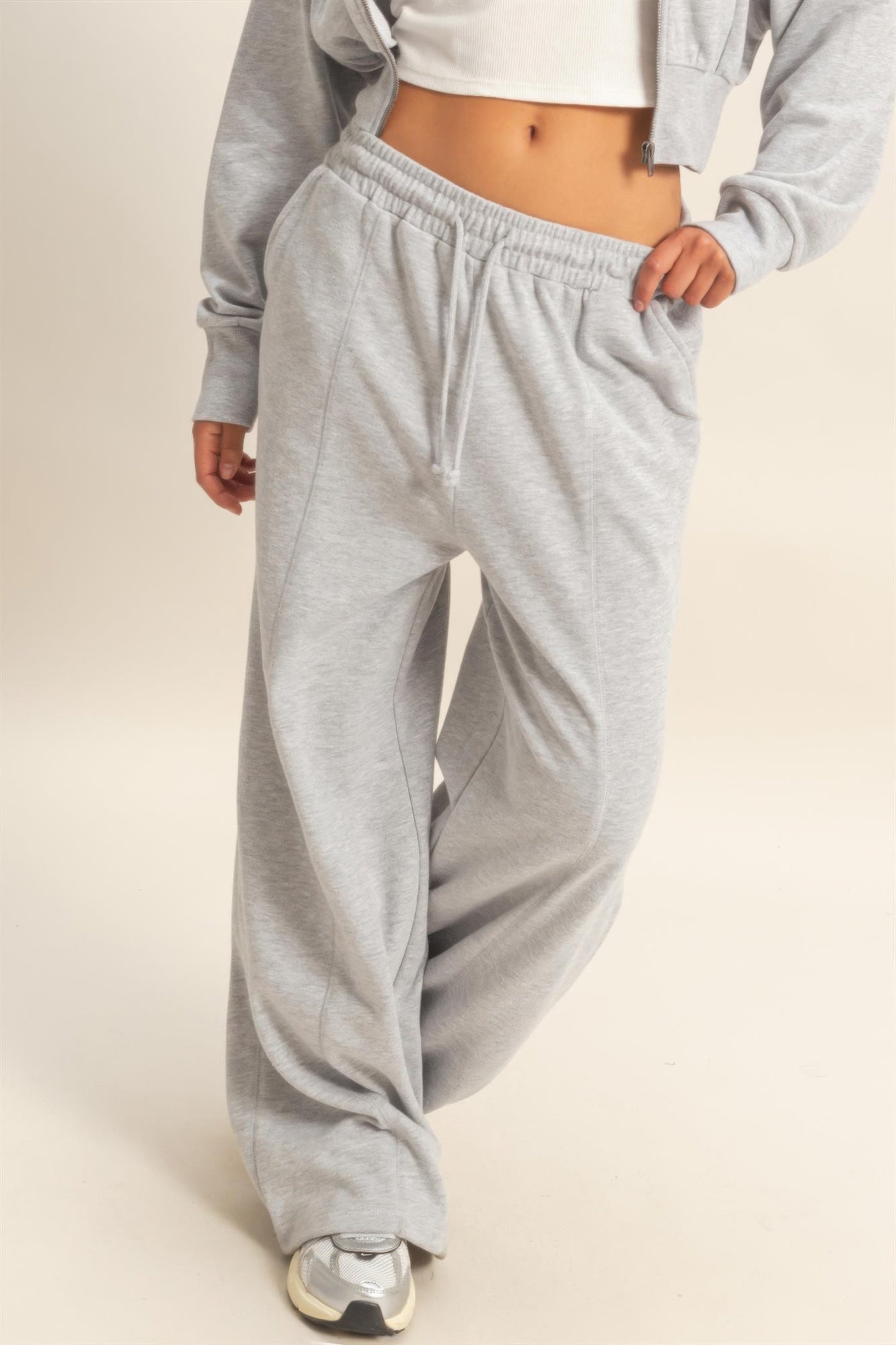 Hyfve Acid Wash French Terry Wide-leg Pants view 21 (bottom)