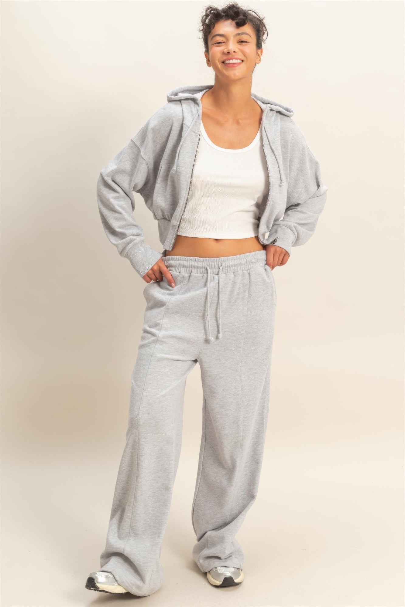 Hyfve Acid Wash French Terry Wide-leg Pants view 22 (bottom)