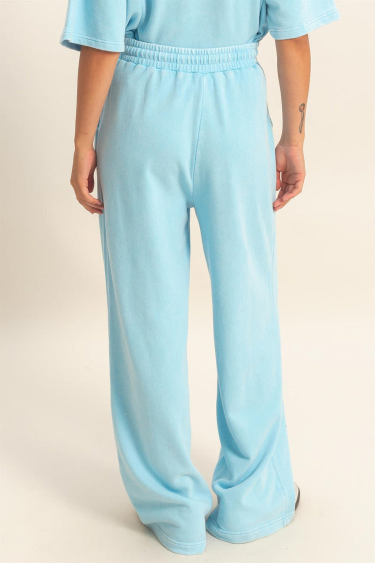 Hyfve Acid Wash French Terry Wide-leg Pants view 20 (bottom) - leg pants, wide leg pants - shop at us.meeeshop