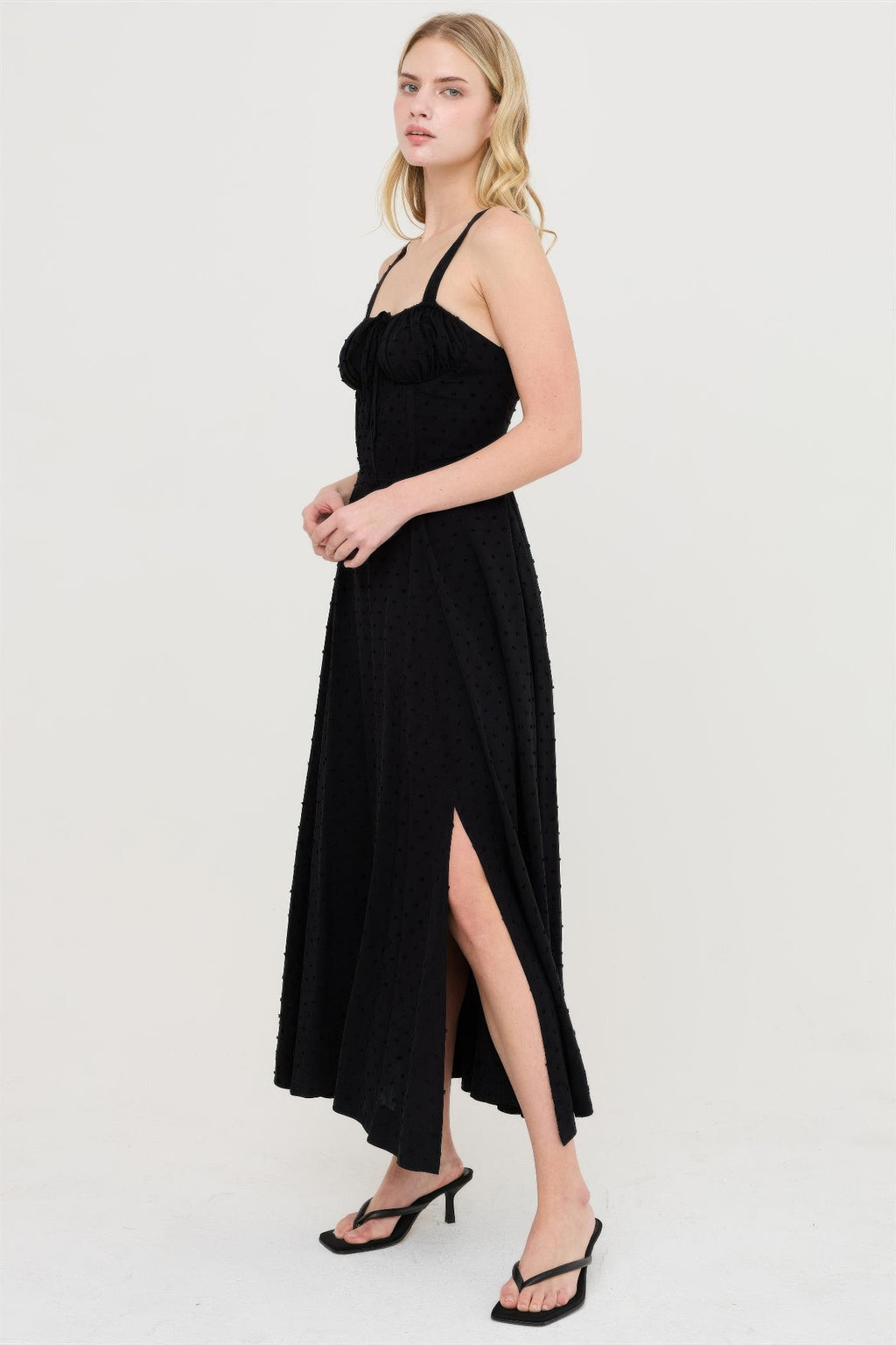 Hyfve Boned Tie-back Dress Black view 3 (dress) - boned dress, hyfve boned dress - shop at us.meeeshop