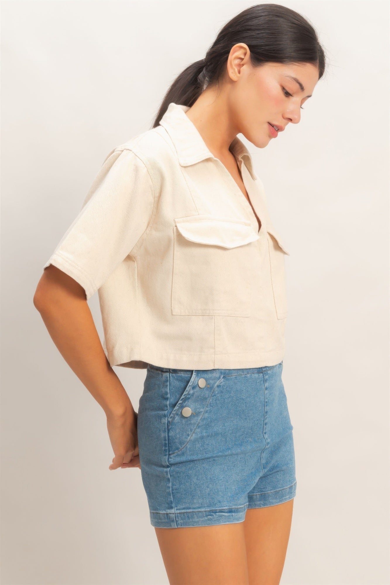 Hyfve Collared V-neck Top view 11 - Hyfve Tops