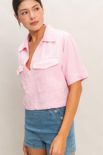 Hyfve Collared V-neck Top view 16 - Hyfve Tops
