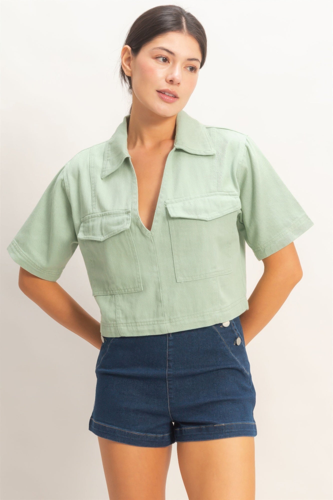 Hyfve Collared V-neck Top view 19 - Collared Top