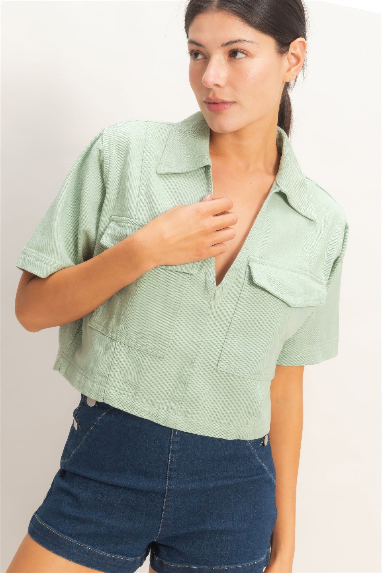Hyfve Collared V-neck Top view 23 - Hyfve Tops