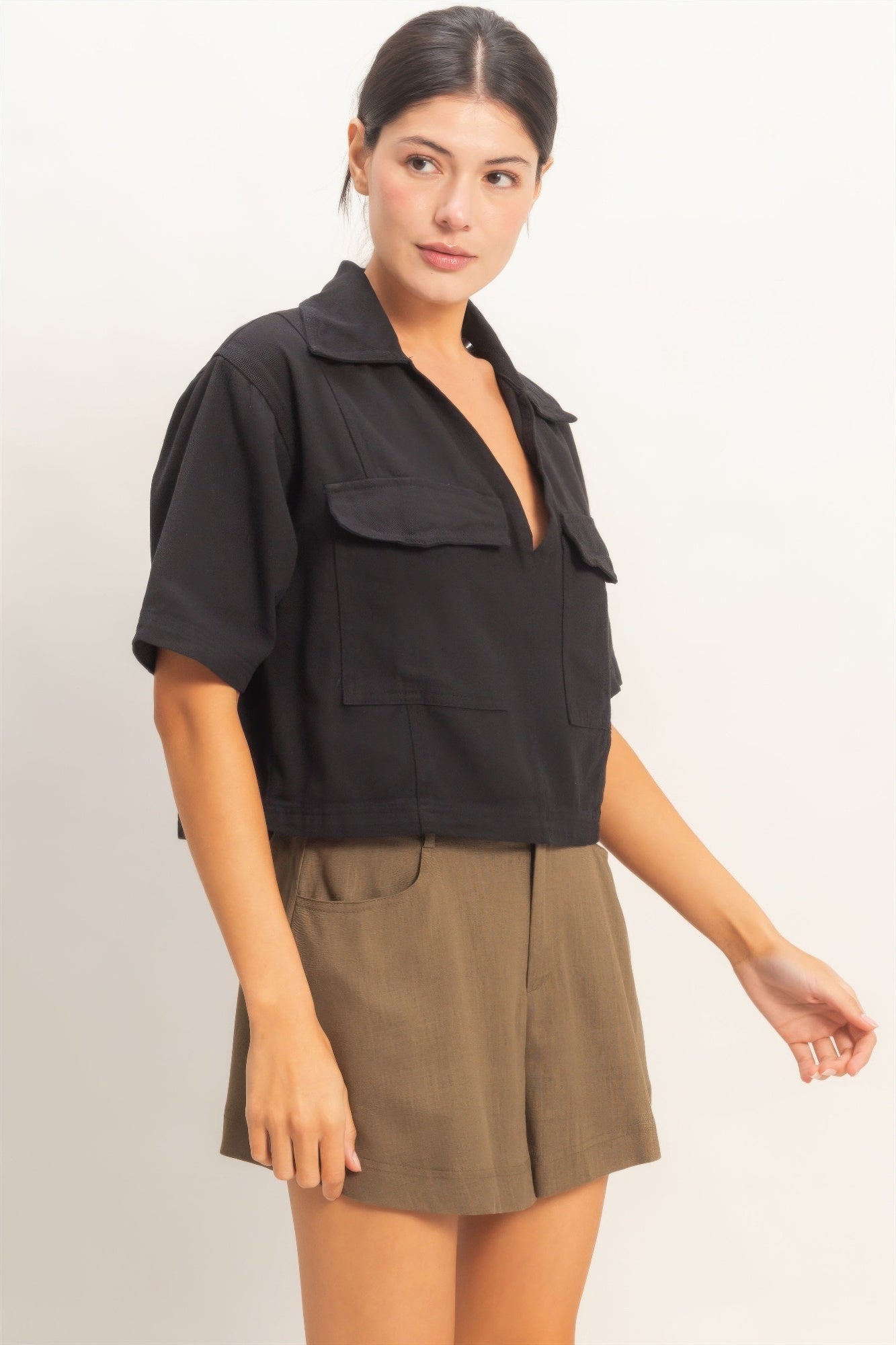 Hyfve Collared V-neck Top view 29 - Hyfve Tops