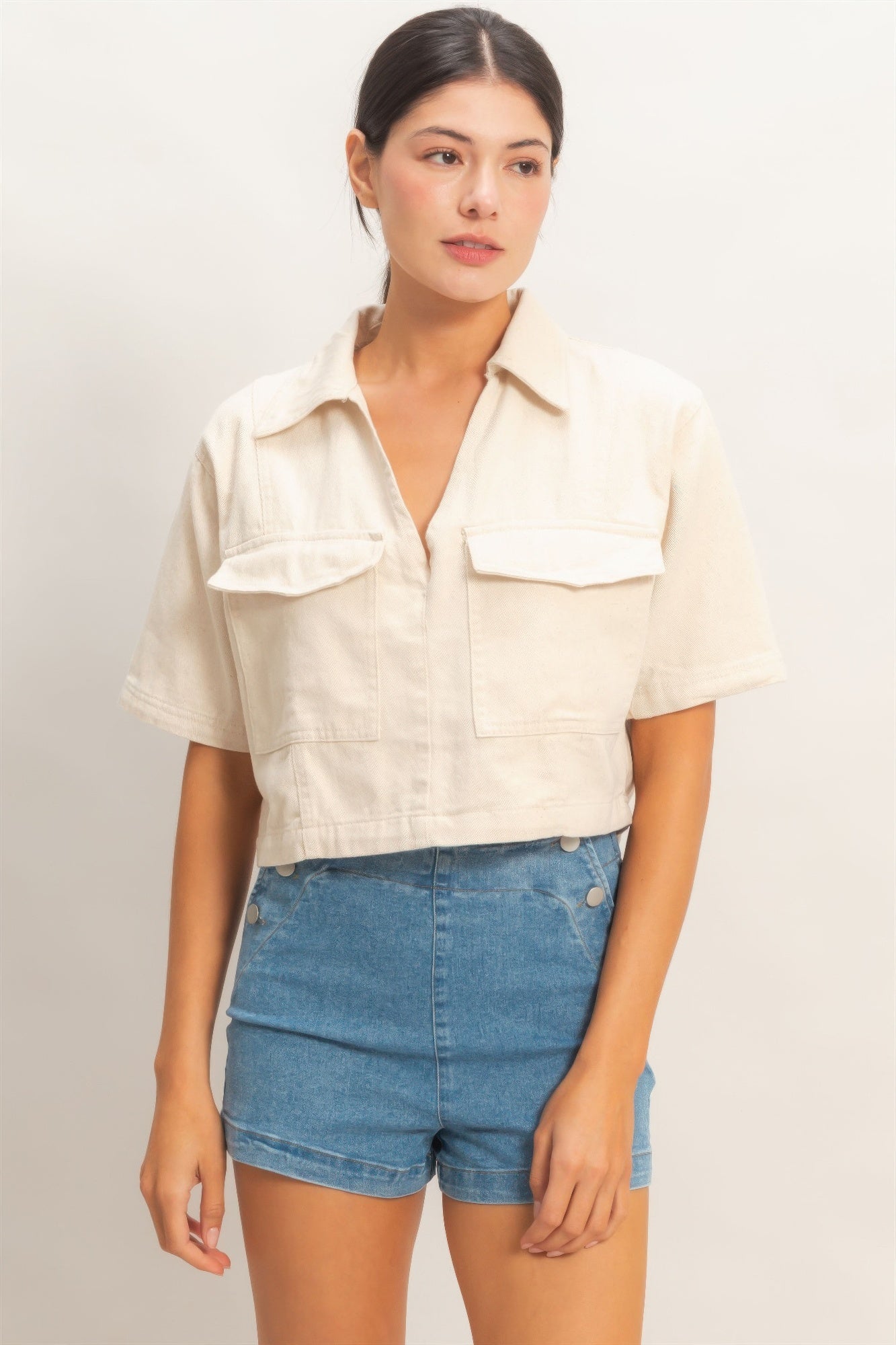 Hyfve Collared V-neck Top view 7 - Hyfve Tops