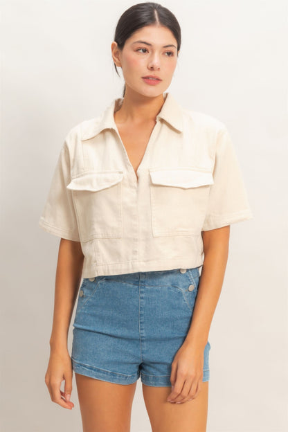 Hyfve Collared V-neck Top view 7 - Hyfve Tops