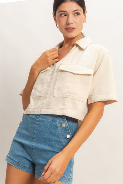 Hyfve Collared V-neck Top view 9 - Hyfve Tops