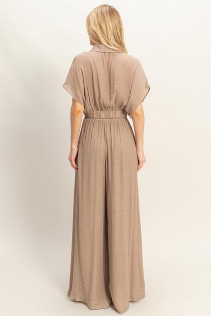 Hyfve Collared Wrap Top & Wide-leg Pants Set view 16 - Set Top