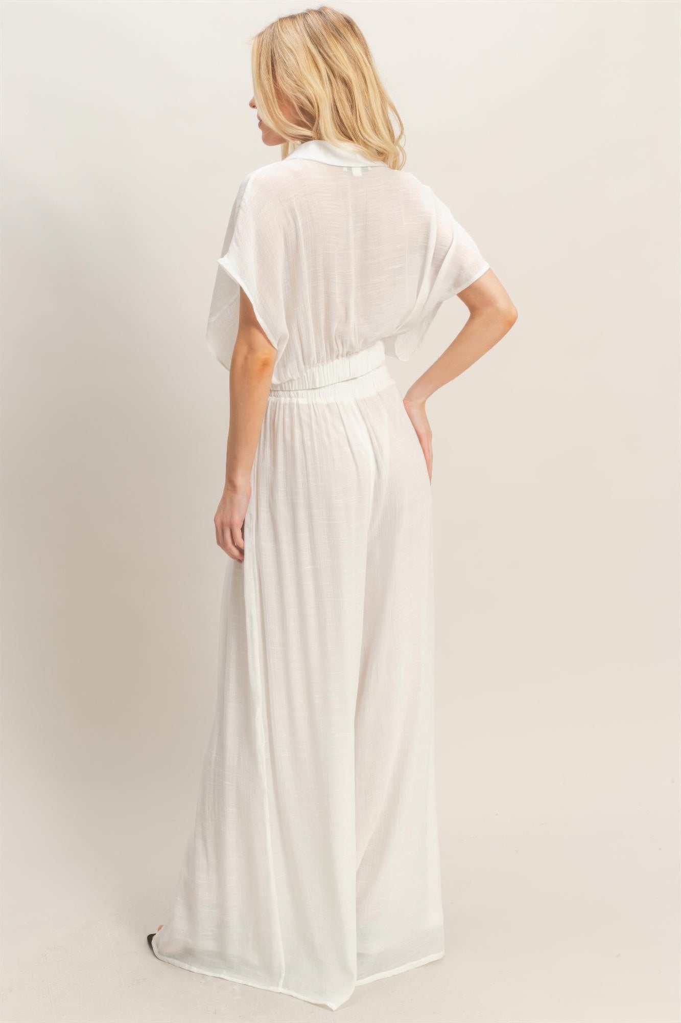 Hyfve Collared Wrap Top & Wide-leg Pants Set view 21 - Set Top