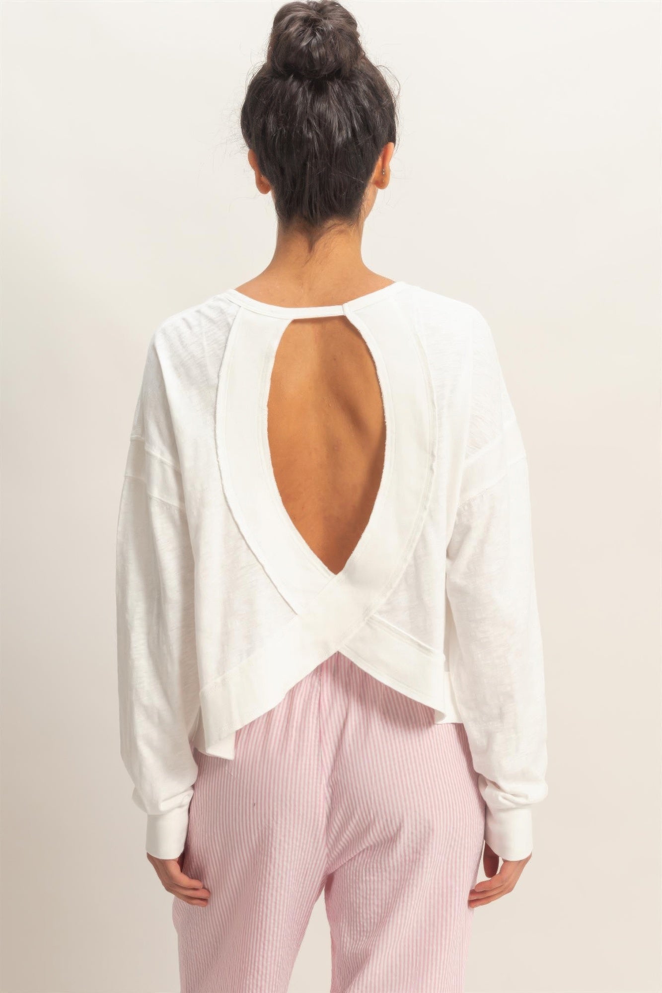 hyfve cross detail Hyfve Cross Detail Open Back Long-sleeve Top view 14 (top) - shop at us.meeeshop