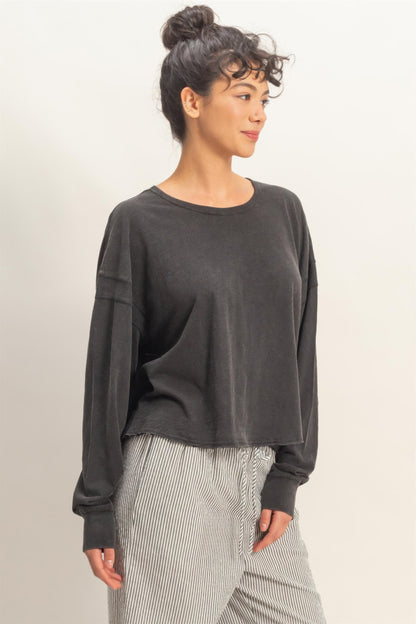 hyfve cross detail Hyfve Cross Detail Open Back Long-sleeve Top view 21 (top) - shop at us.meeeshop