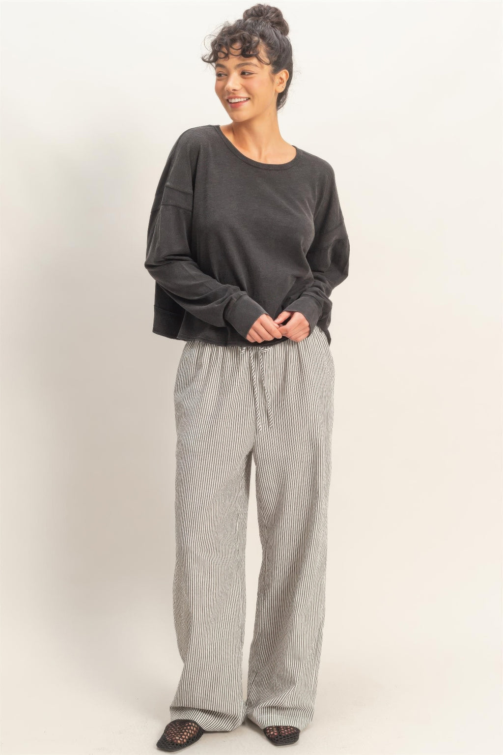 Hyfve Cross Detail Open Back Long-sleeve Top view 22 (top) - long top, open long top - shop at us.meeeshop