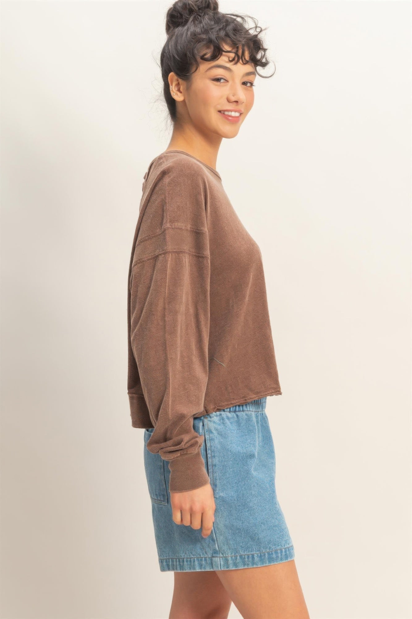 hyfve cross detail Hyfve Cross Detail Open Back Long-sleeve Top view 27 (top) - shop at us.meeeshop