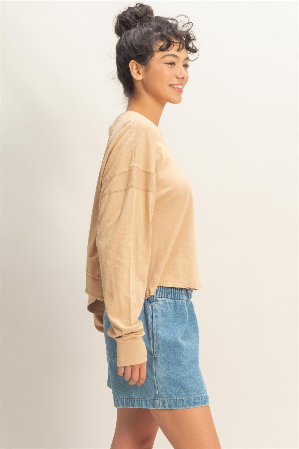 Hyfve Cross Detail Open Back Long-sleeve Top view 42 (top) - long top, open long top - shop at us.meeeshop