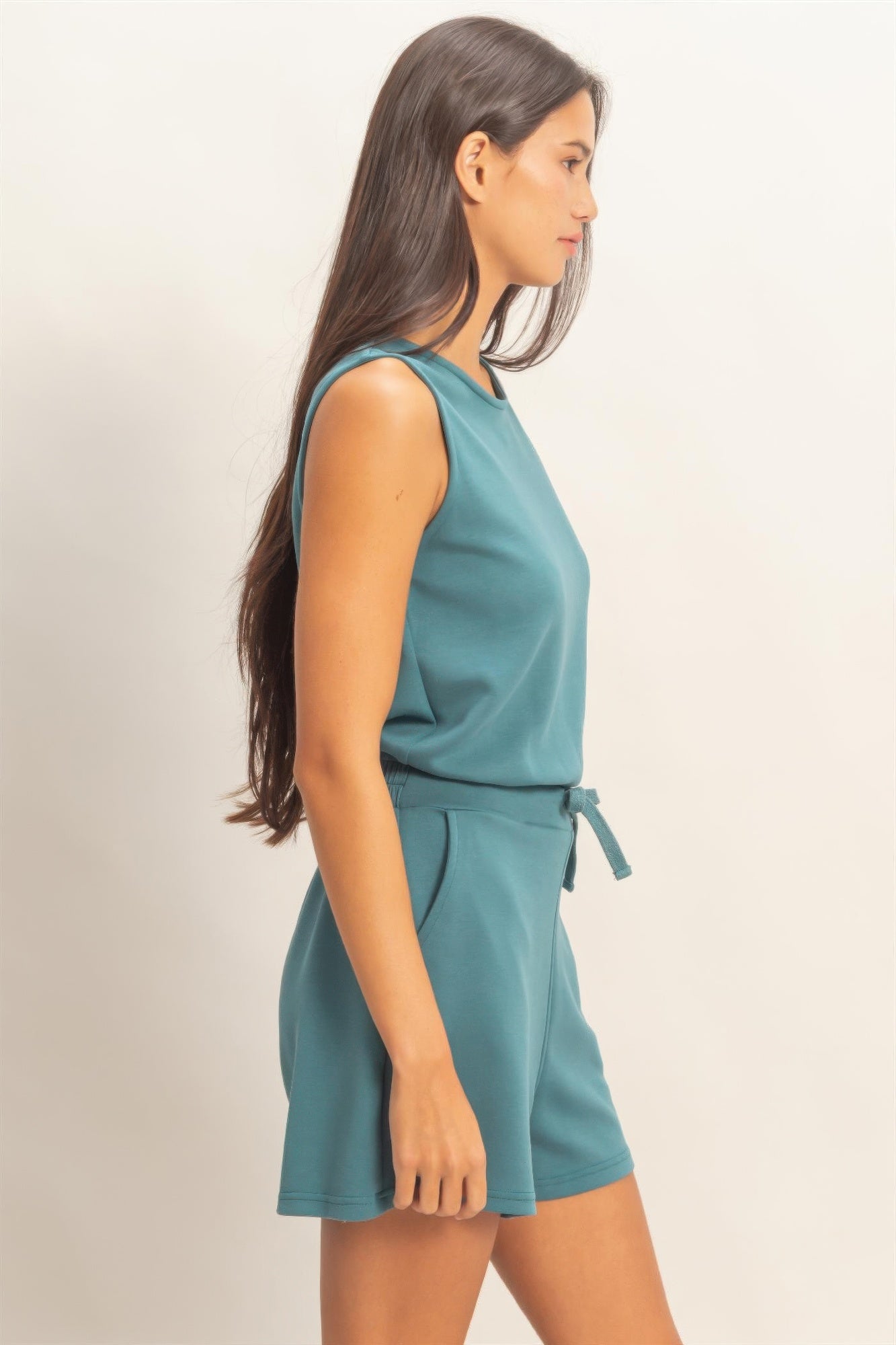 hyfve drawstring waist Hyfve Drawstring Waist Sleeveless Romper view 21 (one-piece) - shop at us.meeeshop
