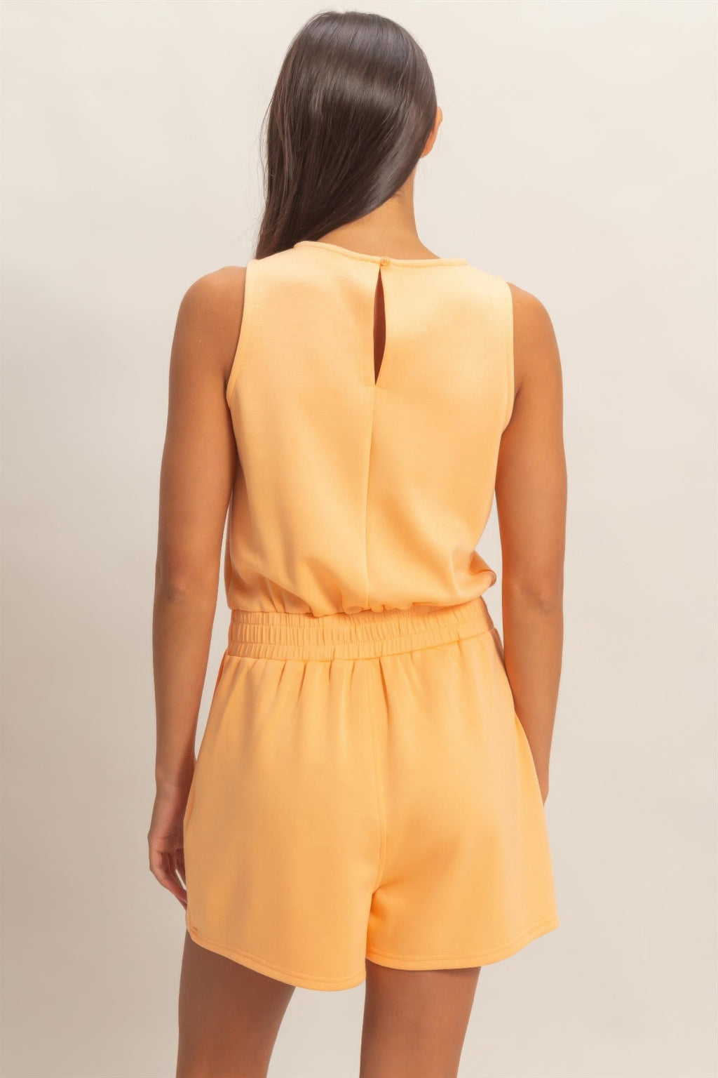 Hyfve Drawstring Waist Sleeveless Romper Dusty purple view 6 (one-piece) - sleeveless romper, waist sle - shop at us.meeeshop