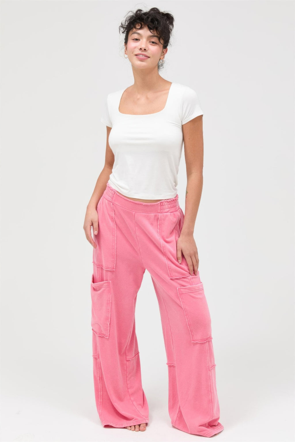 Hyfve Mineral Wash Wide Leg Cargo Pants view 30 (bottom) - cargo pants, leg cargo pants - shop at us.meeeshop