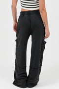 Hyfve Mineral Wash Wide Leg Cargo Pants Turquoise view 5 (bottom) - cargo pants, leg cargo pants - shop at us.meeeshop
