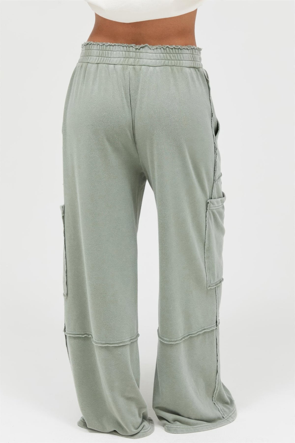 Hyfve Mineral Wash Wide Leg Cargo Pants - MeeeShop Women's Fashion