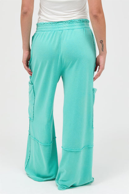 Hyfve Mineral Wash Wide Leg Cargo Pants view 13 (bottom)