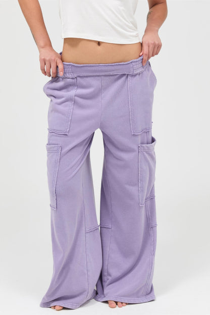 Hyfve Mineral Wash Wide Leg Cargo Pants view 14 (bottom)