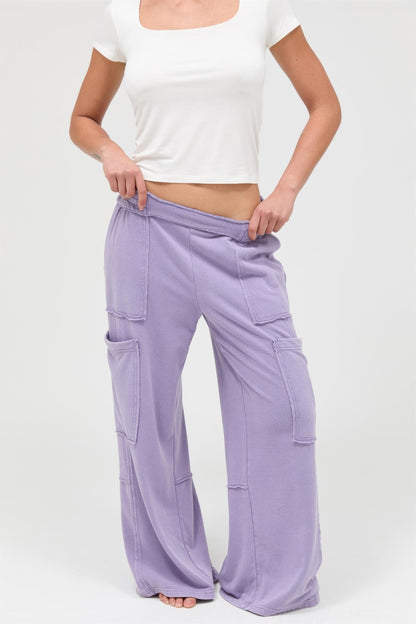 Hyfve Mineral Wash Wide Leg Cargo Pants view 15 (bottom)