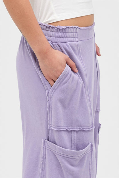 Hyfve Mineral Wash Wide Leg Cargo Pants view 17 (bottom)