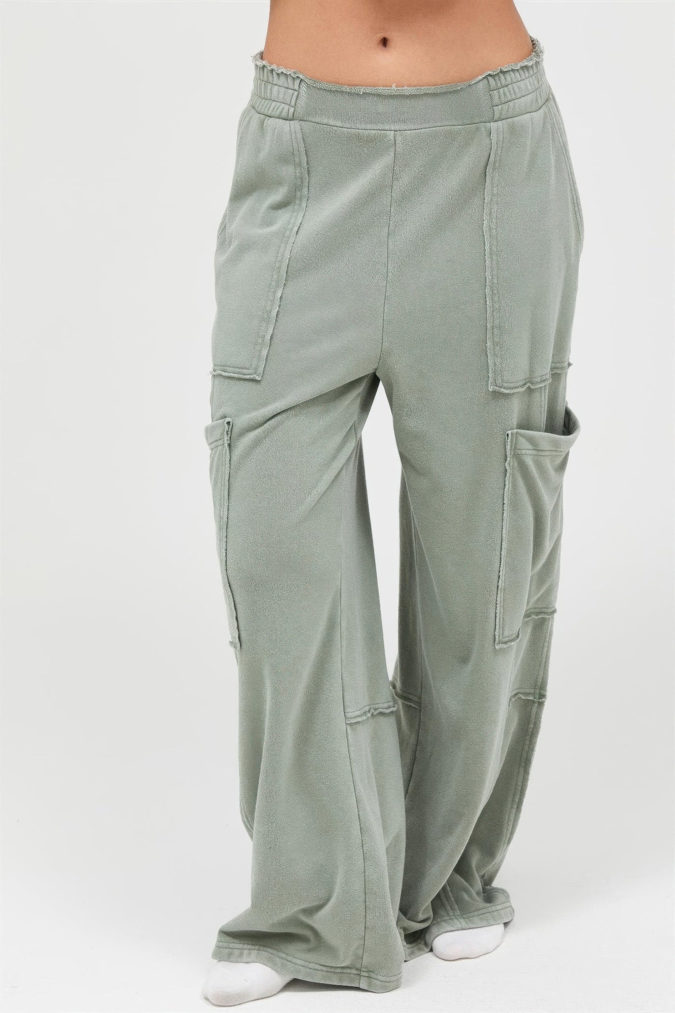Hyfve Mineral Wash Wide Leg Cargo Pants view 19 (bottom)