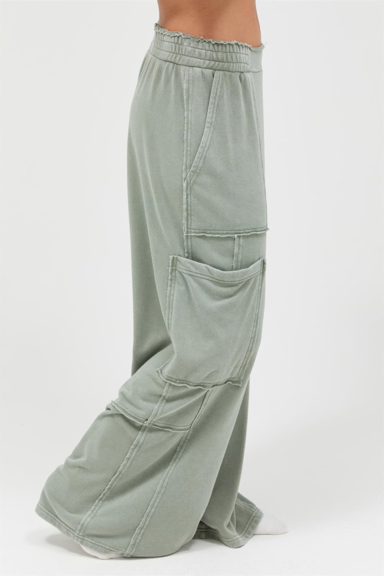 Hyfve Mineral Wash Wide Leg Cargo Pants view 21 (bottom)