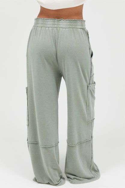 Hyfve Mineral Wash Wide Leg Cargo Pants view 23 (bottom)