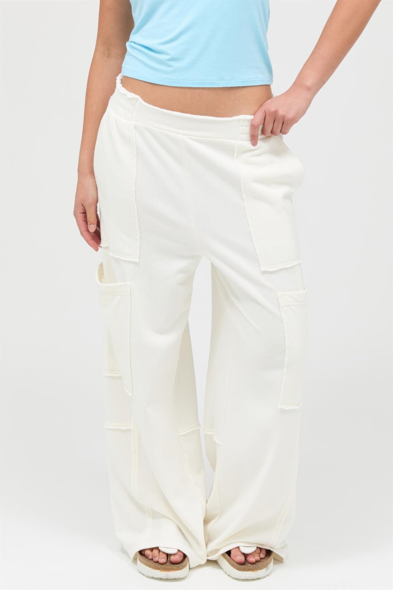 Hyfve Mineral Wash Wide Leg Cargo Pants view 24 (bottom)