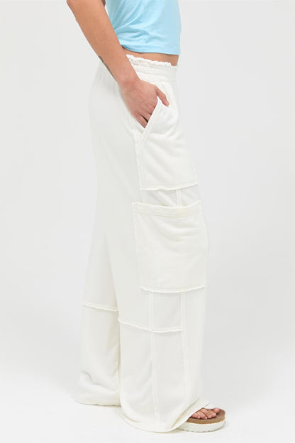 Hyfve Mineral Wash Wide Leg Cargo Pants view 26 (bottom)