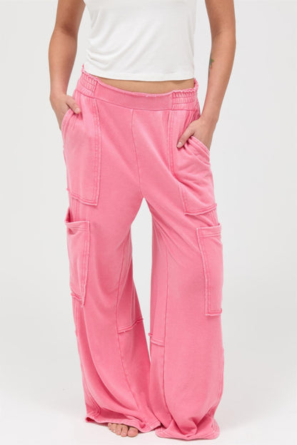 Hyfve Mineral Wash Wide Leg Cargo Pants view 29 (bottom)