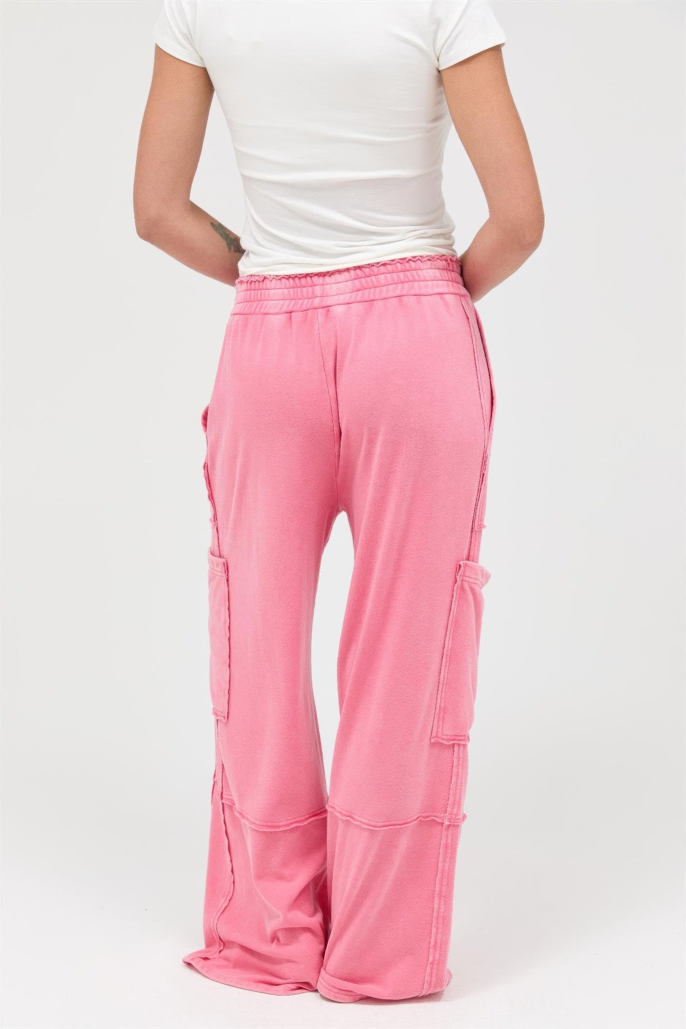 Hyfve Mineral Wash Wide Leg Cargo Pants view 33 (bottom)