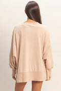Hyfve Oversized Seam Detail Long Sleeve Top view 10 (top) - long top, detail long top - shop at us.meeeshop