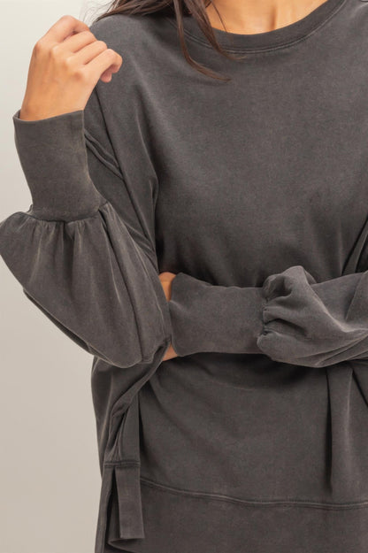 hyfve oversized seam Hyfve Oversized Seam Detail Long Sleeve Top view 3 (top) - shop at us.meeeshop