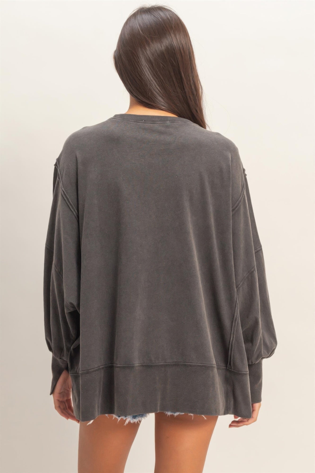 hyfve oversized seam Hyfve Oversized Seam Detail Long Sleeve Top view 5 (top) - shop at us.meeeshop
