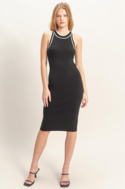 Hyfve Ribbed Sleeveless Dress in Black view 2