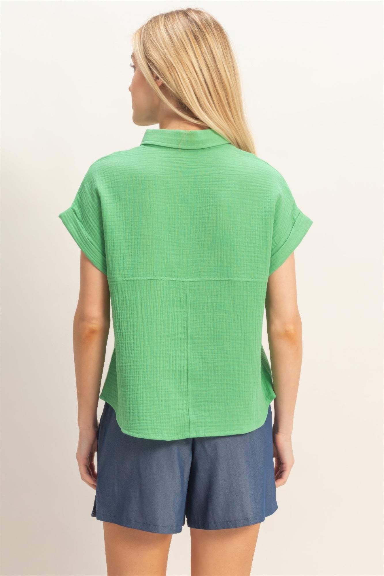 Hyfve Rolled Sleeve Button-up Top view 18 - Button Top