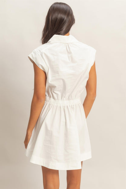 Hyfve Sleeveless Collared Shirred Mini Dress view 5 - Hyfve Strapless Dress