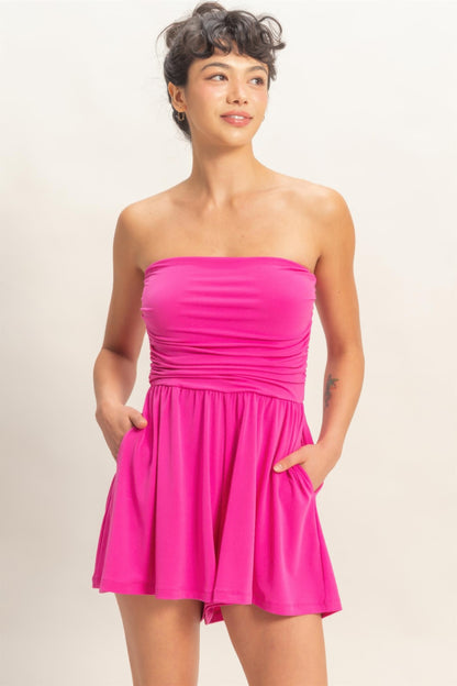 Hyfve Strapless Shirred Waist Romper view 11 - Hyfve Strapless Dress (one-piece)
