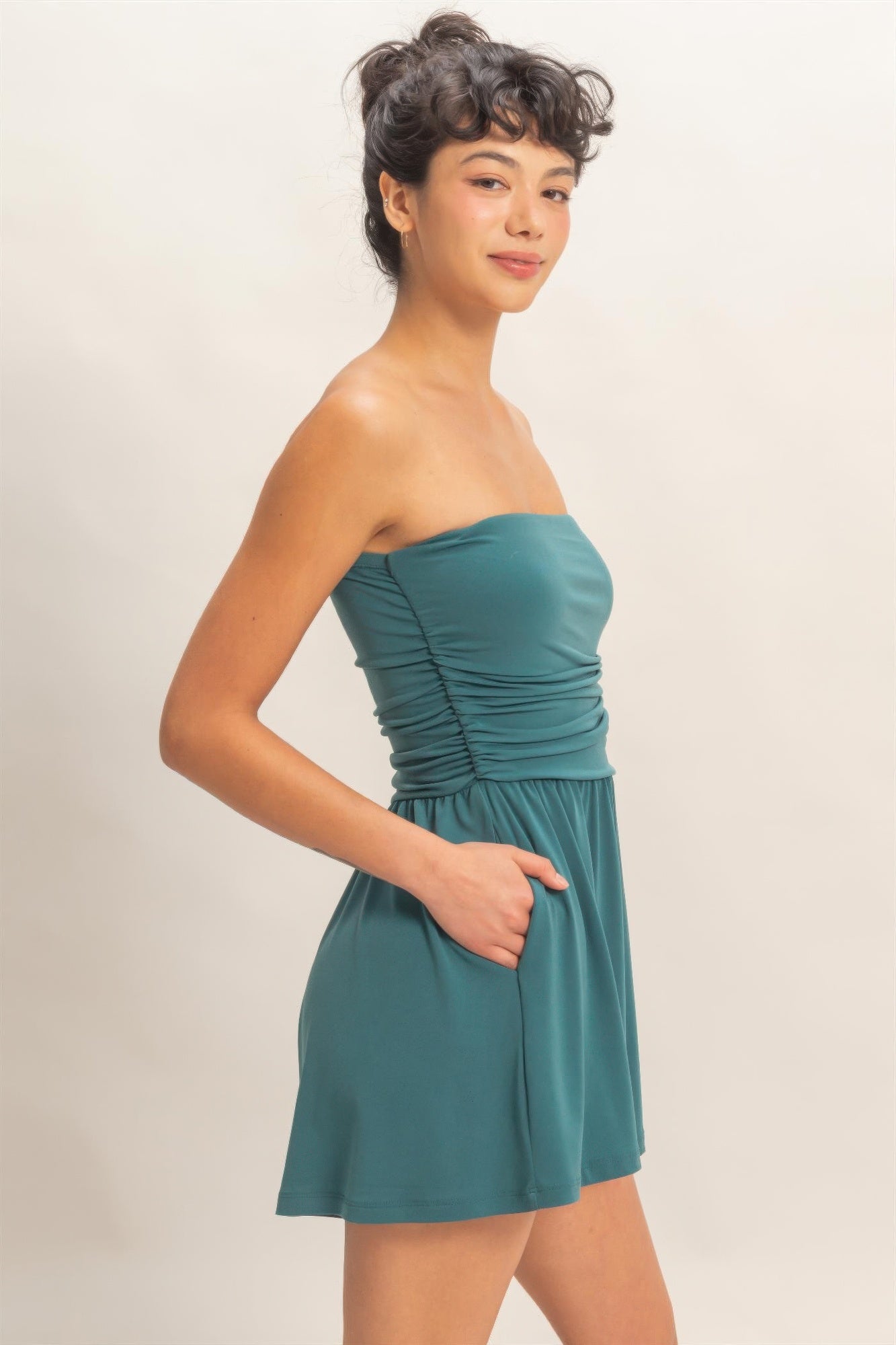 Hyfve Strapless Shirred Waist Romper view 23 - Hyfve Strapless Dress (one-piece)