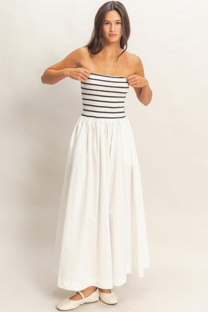 hyfve striped strapless Hyfve Striped Strapless Flowy Midi Dress view 11 (dress) - shop at us.meeeshop