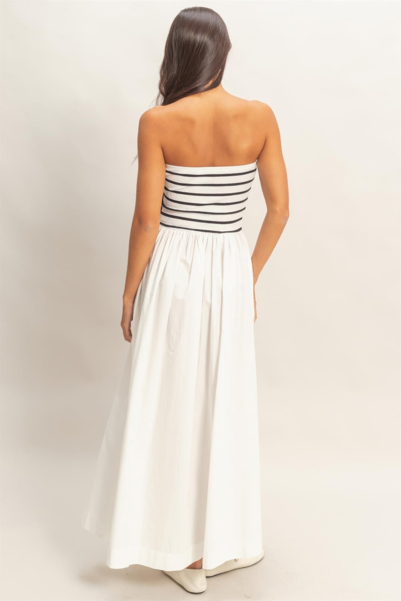 hyfve striped strapless Hyfve Striped Strapless Flowy Midi Dress view 12 (dress) - shop at us.meeeshop