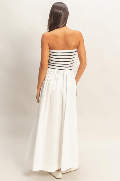 hyfve striped strapless Hyfve Striped Strapless Flowy Midi Dress view 12 (dress) - shop at us.meeeshop