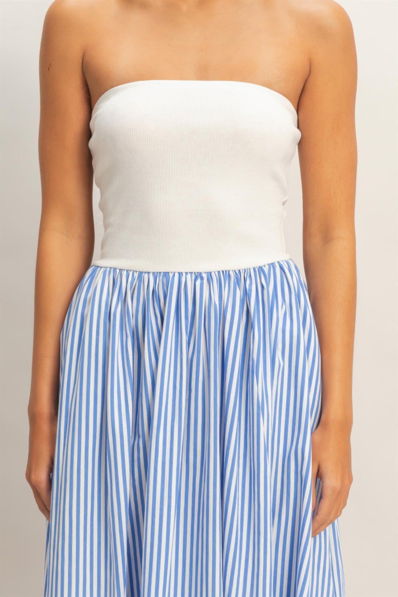 hyfve striped strapless Hyfve Striped Strapless Flowy Midi Dress view 5 (dress) - shop at us.meeeshop