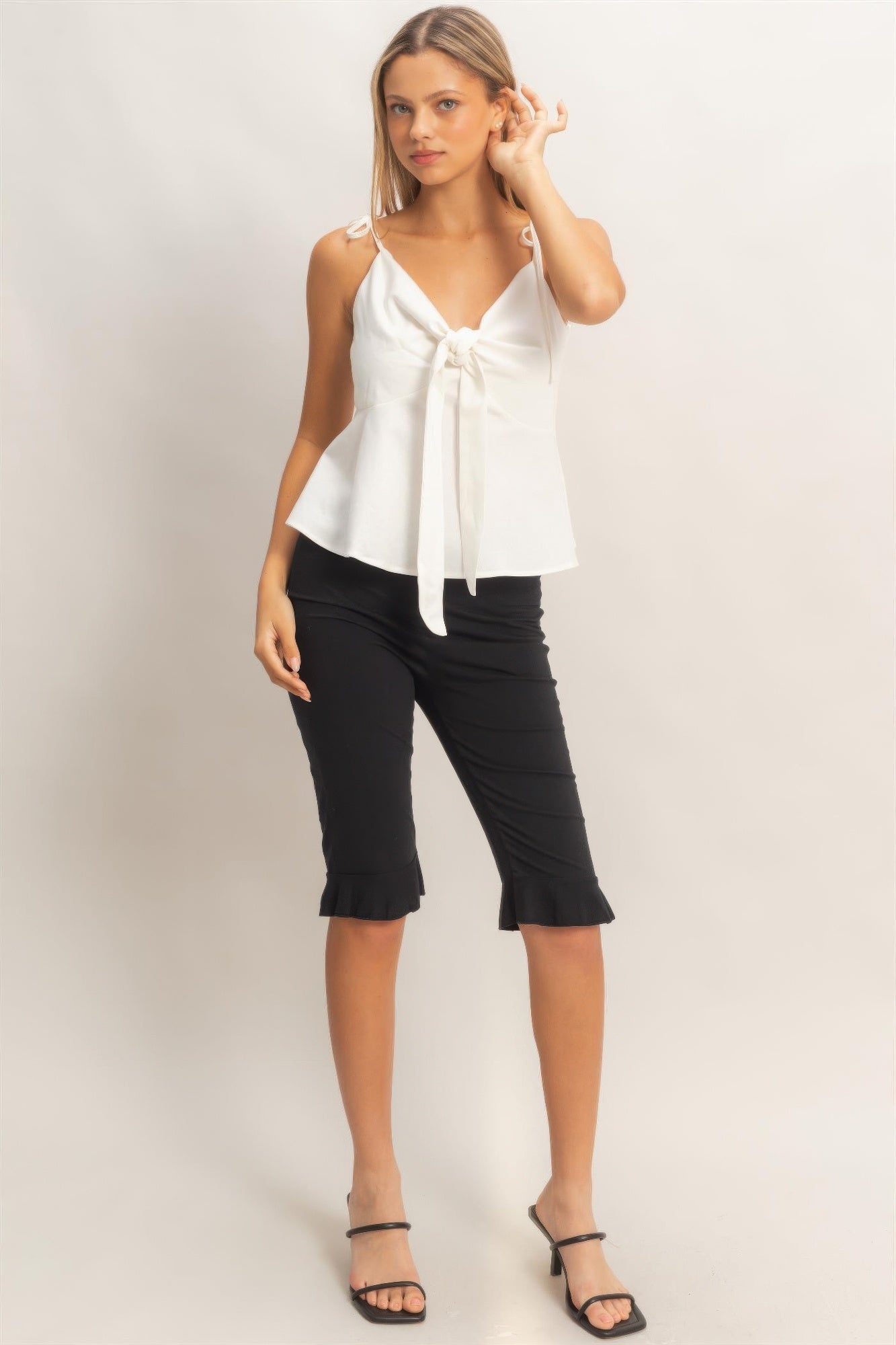 Hyfve Tie Front Spaghetti Strap Top view 13 - Hyfve Tank Top